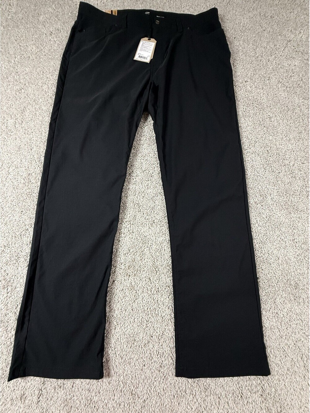 Prana Brion Slim Pant II Mens 42 X 34 Black Tapered Leg NWT
